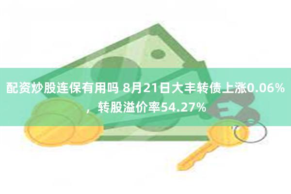 配资炒股连保有用吗 8月21日大丰转债上涨0.06%，转股溢价率54.27%