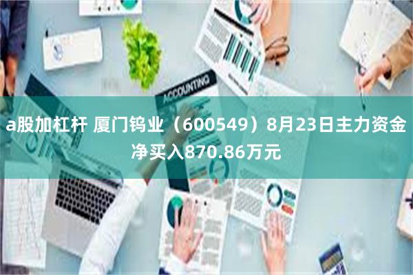 a股加杠杆 厦门钨业（600549）8月23日主力资金净买入870.86万元