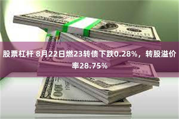 股票杠杆 8月22日燃23转债下跌0.28%，转股溢价率28.75%