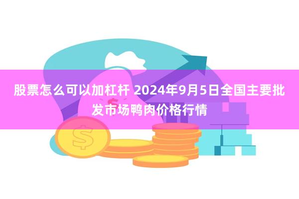 股票怎么可以加杠杆 2024年9月5日全国主要批发市场鸭肉价格行情