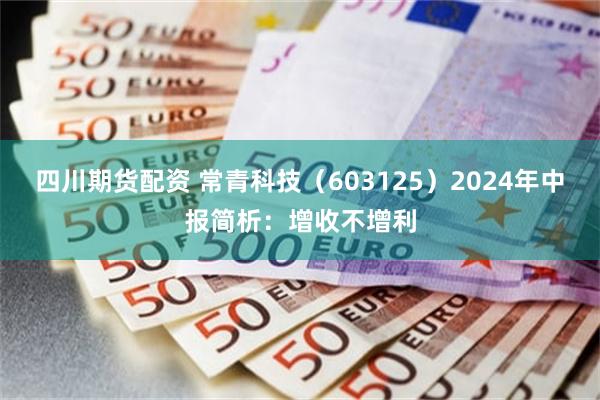 四川期货配资 常青科技（603125）2024年中报简析：增收不增利