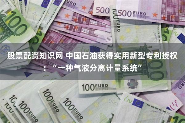 股票配资知识网 中国石油获得实用新型专利授权：“一种气液分离计量系统”