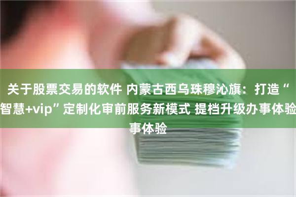 关于股票交易的软件 内蒙古西乌珠穆沁旗：打造“智慧+vip”定制化审前服务新模式 提档升级办事体验