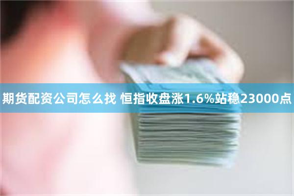 期货配资公司怎么找 恒指收盘涨1.6%站稳23000点