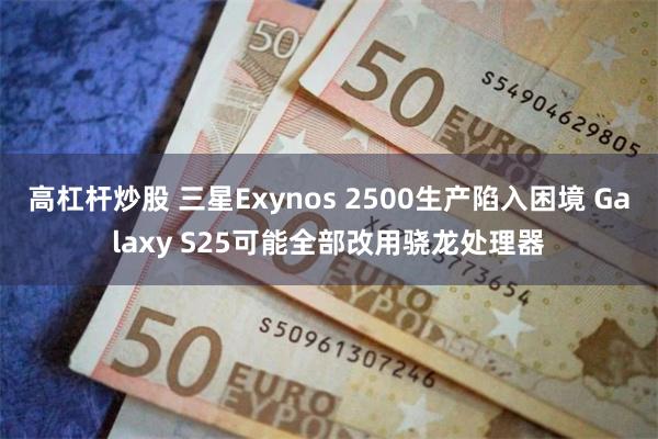 高杠杆炒股 三星Exynos 2500生产陷入困境 Galaxy S25可能全部改用骁龙处理器