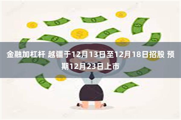 金融加杠杆 越疆于12月13日至12月18日招股 预期12月23日上市