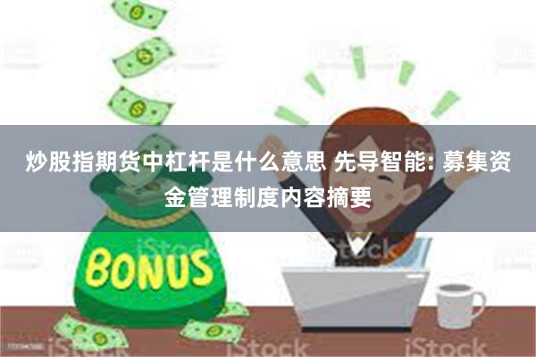 炒股指期货中杠杆是什么意思 先导智能: 募集资金管理制度内容摘要